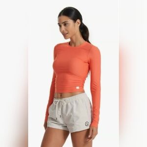 Vuori Bright Coral Long Sleeve Top